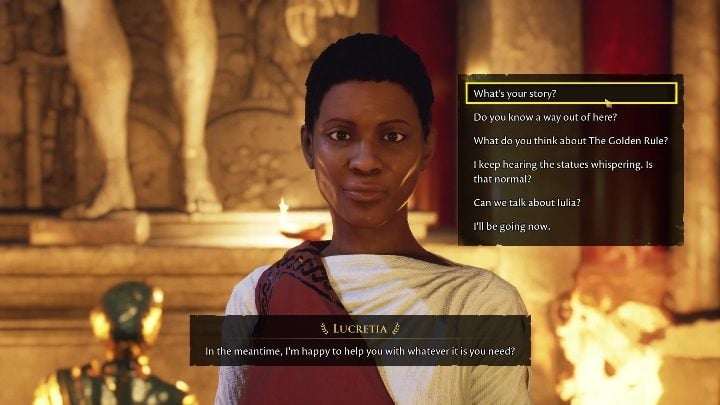 After Iulia is cured, you can continue the conversation - The Forgotten City: Heal Iulia - walkthrough - Part 1 - The Forgotten City Guide