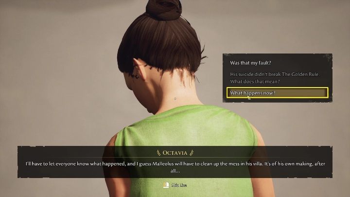 After the man's suicide, you can talk to the woman - The Forgotten City: Ulpius suicide attempt - walkthrough - Part 1 - The Forgotten City Guide