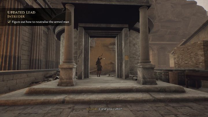 Carefully follow the man, let him enter the temple and watch him die, buried under rubble - The Forgotten City: Cure for Rheumatism - walkthrough - Part 2 - The Forgotten City Guide