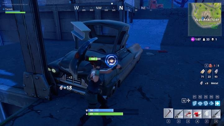 Blue rings mark spots that you hit for faster destroying of objects. - Building system and building | How to win? - How to play and win? - Fortnite: Battle Royale Game Guide