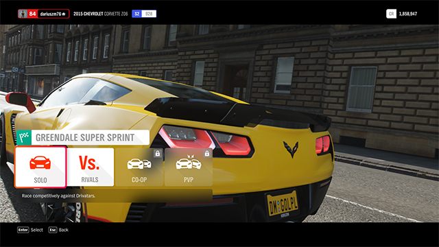 In Horizon Solo mode all cooperation and PvP races options are locked. - Differences between the Horizon Life and Horizon Solo modes in Forza Horizon 4 - FAQ - Forza Horizon 4 Game Guide