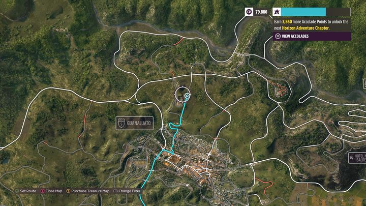 The Hotel Castillo property is located in the north of the map, northwest of Guanajuato - Forza Horizon 5: All properties - list - Guide - Forza Horizon 5 Guide