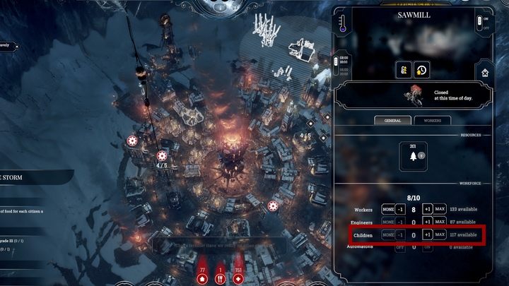Children are classified as a separate working group. This means that you are fully aware of giving them jobs. - Is it worth to assign children to work in Frostpunk? - FAQ - Frostpunk Game Guide