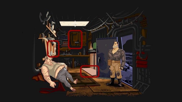 Open the cabinet above the bed (on the left) and then take the lockpick from the inside of its door - Help Mo fix the bike | Chapter One Walkthrough - Chapter One | Full Throttle Remastered Walkthrough - Full Throttle Remastered Game Guide