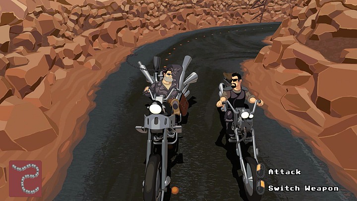 This bloke has the booster. - Get the booster and goggles | Chapter Two Walkthrough - Chapter Two | Full Throttle Remastered Walkthrough - Full Throttle Remastered Game Guide