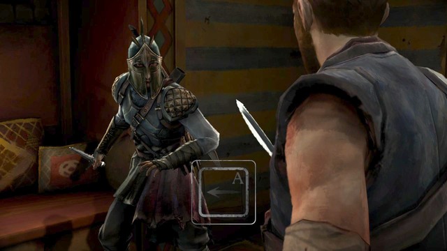 After the conversation you will have to avoid incoming attacks - Chapter 1 | Episode 2: The Lost Lords - Episode 2: The Lost Lords - Game of Thrones: A Telltale Games Series Game Guide