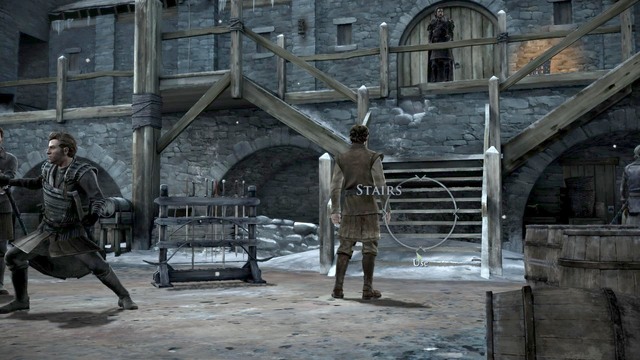 After conversation walk upstairs Stairs - Use to talk with Frostfinger - Chapter 2 | Episode 2: The Lost Lords - Episode 2: The Lost Lords - Game of Thrones: A Telltale Games Series Game Guide