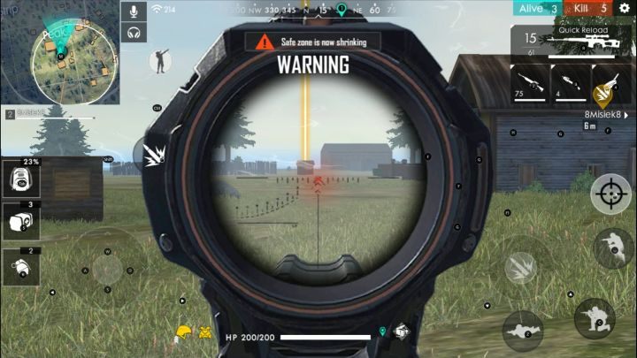 You dont have to rush immediately to the center of a zone - you can run into someones crosshair (like in the picture above). - Game zone - shrinking the battlefield | Garena Free Fire - Battlefield - Garena Free Fire Guide
