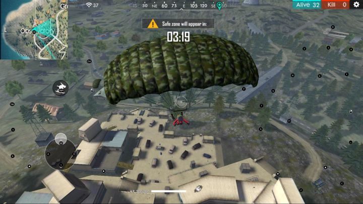 As you land, its a good idea to look around and check the area where youre going to start. - Exploring buildings and obtaining items in Garena Free Fire? - The course of the match - Garena Free Fire Guide
