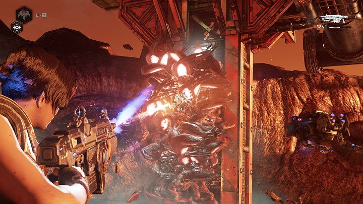 Kraken blocks the path again - you have to destroy other weak spots - Act 3 Chapter 4 - One small step | Gears 5 Walkthrough - Act III - Gears 5 Guide