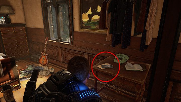 Another collectible item is in the small bedroom (room on the left) - A welcome package from the COG Settlement 2 - Act 1 Chapter 3 - This is War | Gears 5 Walkthrough - Act I - Gears 5 Guide