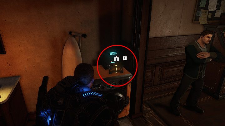 Before moving on to the rest of the location, check the bathroom first - Act 1 Chapter 3 - This is War | Gears 5 Walkthrough - Act I - Gears 5 Guide