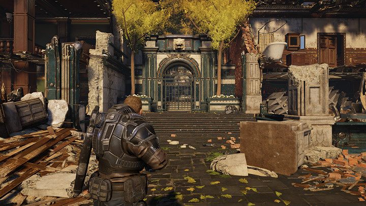 Cut the chain and go through the gate presented in the picture above - Act 1 Chapter 3 - This is War | Gears 5 Walkthrough - Act I - Gears 5 Guide