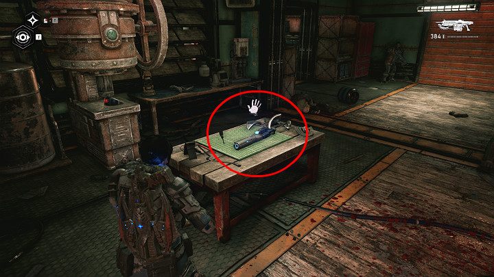 An improvement for Jack lies on the workbench - Shock trap - Act 2 Chapter 1 - Recruitment | Gears 5 Walkthrough - Act II - Gears 5 Guide