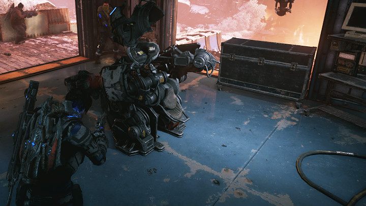 Interestingly, the workshop is full of mechs that you can use - Act 2 Chapter 1 - Recruitment | Gears 5 Walkthrough - Act II - Gears 5 Guide