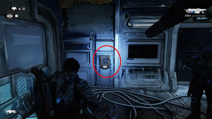 Turn right near the tree and keep going until you reach the room with a control panel - Act 2 Chapter 2 - Into the Wild | Gears 5 Walkthrough - Act II - Gears 5 Guide