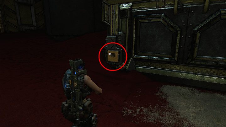 Open the yellow box on the right to get a component - Act 3 Chapter 2 - Rocket Plan | Gears 5 Walkthrough - Act III - Gears 5 Guide