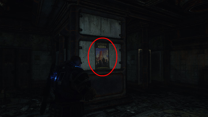 The next collectible is a little further away, in a dark room that looks like a changing room - Act 1 Chapter 1 - Shot in the Dark | Gears 5 Collectibles - Act I - Gears 5 Guide