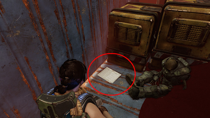 When you deal with the enemies occupying the cargo shipwreck, go to the container on the right - the log is on the ground - Act 3 Chapter 3 - Some Assembly Required | Gears 5 Collectibles - Act III - Gears 5 Guide