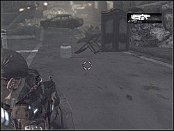 Kick the door nearby and kill the Wretch - Outpost/Lethal Dusk - Act II: - Gears of War (XBOX360) - Game Guide and Walkthrough