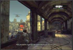 In the next hall you can shoot the escaping Locust soldiers from above - Tip of the Spear - Desperation - Tip of the Spear - Gears of War 2 - Game Guide and Walkthrough