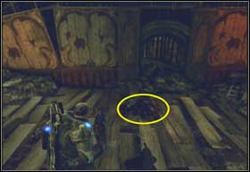 After meeting up with Cole don't leave the room, but go behind the curve to the left - Denizens - Sinking Feeling - Denizens - Gears of War 2 - Game Guide and Walkthrough
