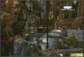 If you choose to go down the stairs you will receive and order of finding two control panels for the elevator and activating them - Hive - No Turning Back - Hive - Gears of War 2 - Game Guide and Walkthrough