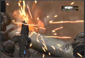 Cut the steel cables holding the tower - Aftermath - Tenuous Footing - Aftermath - Gears of War 2 - Game Guide and Walkthrough