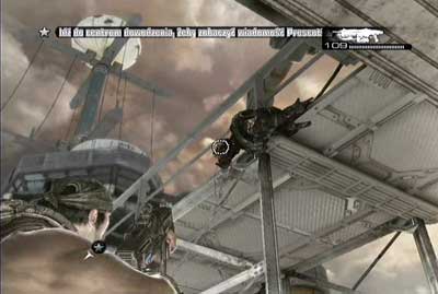 After you pass the green terrain you'll reach concrete square, turn left and head forward - Chapter 1 - Anchored - Act I - Gears of War 3 - Game Guide and Walkthrough