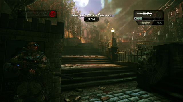 Cross the bridge to the left side and hide behind first cover - Riverwalk District - Museum Of Military Glory - Gears of War: Judgment - Game Guide and Walkthrough