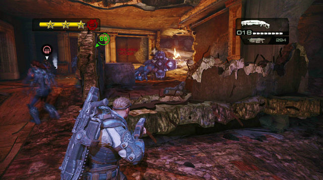 First enemy units will come from the left side of the street - Upper State Street - Downtown Halvo Bay - Gears of War: Judgment - Game Guide and Walkthrough