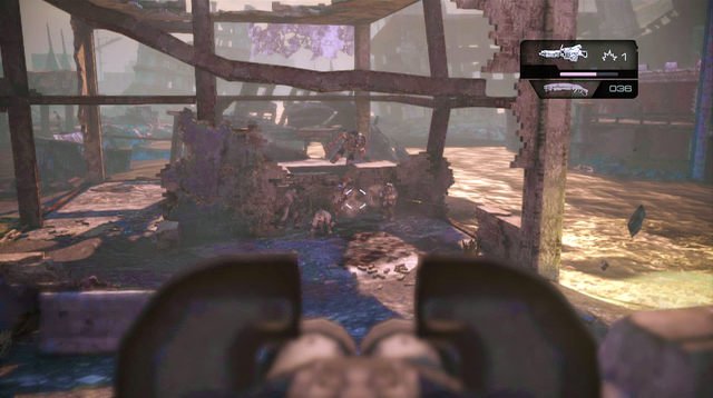 New enemies will appear through the wall in front of you - One Step Closer - Aftermath - Gears of War: Judgment - Game Guide and Walkthrough