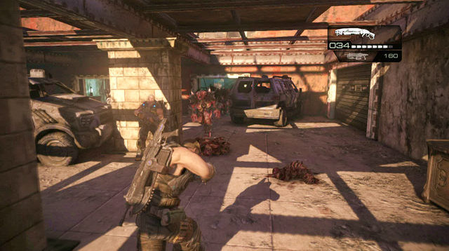 Approach the entrance gate on the right and open it - One Step Closer - Aftermath - Gears of War: Judgment - Game Guide and Walkthrough