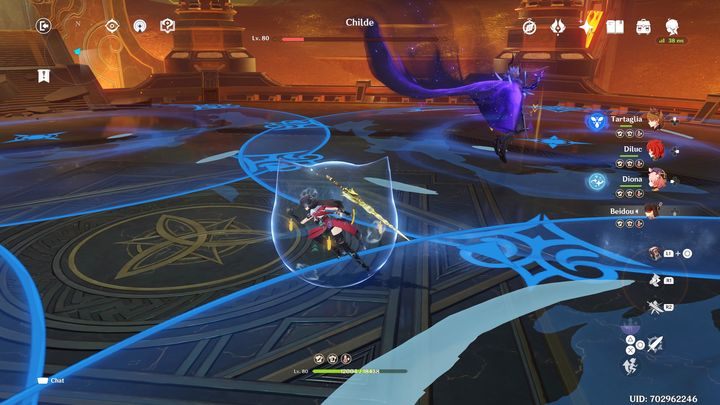 Childe can also cover the entire map in water projectiles - Genshin impact: How to beat Childe boss? - Bosses - Genshin Impact Guide