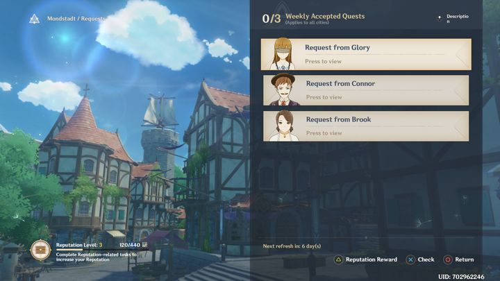 The second method is to complete quests given by NPCs - Genshin Impact: Reputation - how to obtain it? - FAQ - Genshin Impact Guide