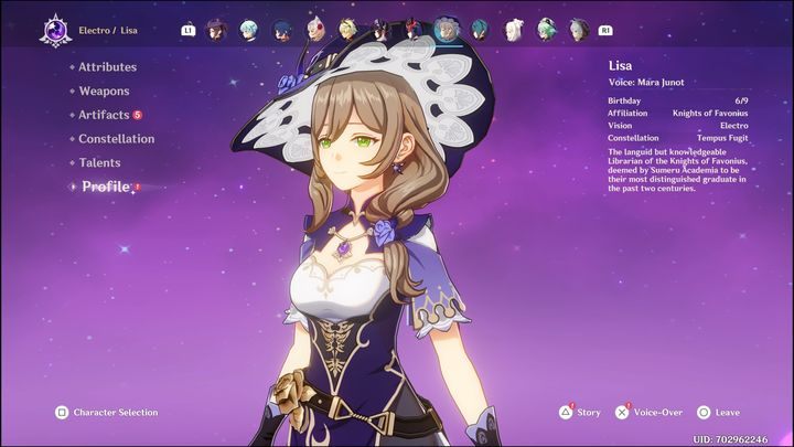 In the case of weapons, the best choice will be a five-star one, Skyward Atlas, especially if you can easily perform attacks that cause reactions such as Electro-Charged, Superconduct or Overloaded - Genshin Impact: Lisa - best builds (Electro) - Electro - Genshin Impact Guide