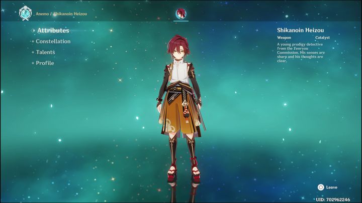 Shikanoin Heizou is a 4-star hero of Anemo element, fighthing with a Catalyst - Genshin Impact: Shikanoin Heizou best builds (Anemo) - Anemo - Genshin Impact Guide