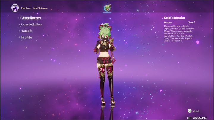 When it comes to weapons, a 5-star Freedom-Sworn sword comes the most recommended - Genshin Impact: Kuki Shinobu - best builds (Electro) - Electro - Genshin Impact Guide