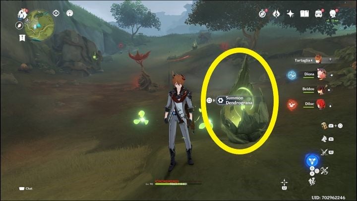 To begin the process of cleaning the location, you should first locate an object called Dendrograna (on the screen above) - Genshin Impact: Withering Zone - Sumeru - Basics - Genshin Impact Guide