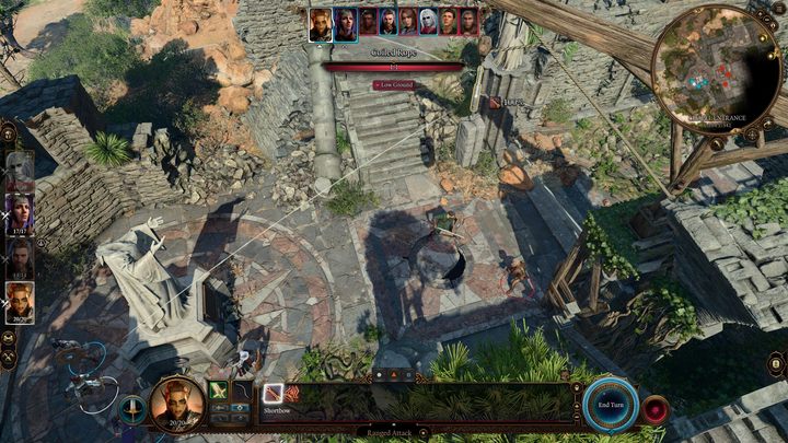 Contrary to appearances, it is better to start the fight from the front entrance than from the window to the west, which would give you an advantage in height - Baldurs Gate 3: Explore the ruins walkthrough - Baldurs Gate 3: Act 1 - Baldurs Gate 3 Guide, Walkthrough