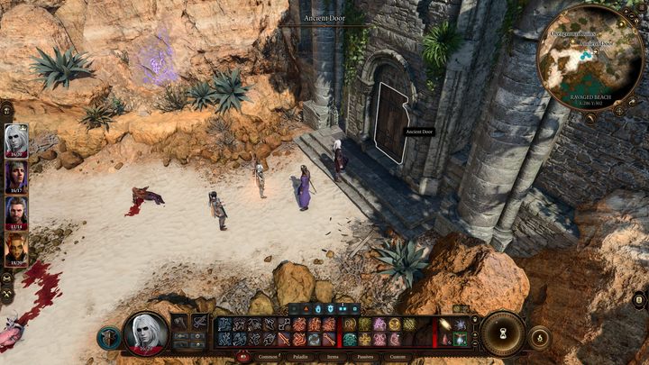 The second entrance to the ruins is a wooden door on the beach, right next to the fast travel point, near the meeting point with Shadowheart - Baldurs Gate 3: Explore the ruins walkthrough - Baldurs Gate 3: Act 1 - Baldurs Gate 3 Guide, Walkthrough