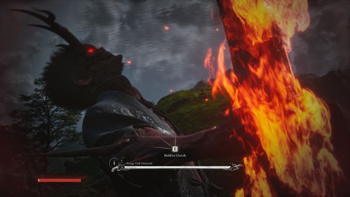 If you succeed, quickly use the Fireproof Mantle and then hold down the key again while holding onto the beetle's antennae - Black Myth Wukong: How to defeat the Feng-Tail General boss? - Chapter 6 - Black Myth Wukong Guide