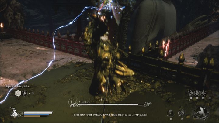 The boss will start the duel by gilding his skin - Black Myth Wukong: How to defeat boss Yellowbrow? - Chapter 3 - Black Myth Wukong Guide