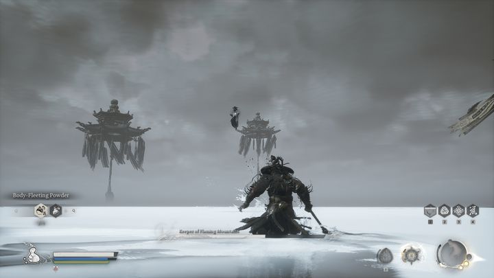 It is important during the fight with the Keeper of the Flaming Mountains to shorten the distance between you as much as possible because he specializes in long-range attacks - Black Myth Wukong: How to defeat the bosses Keeper of Flaming Mountains and Yin-Yang Fish? - Chapter 5 - Black Myth Wukong Guide