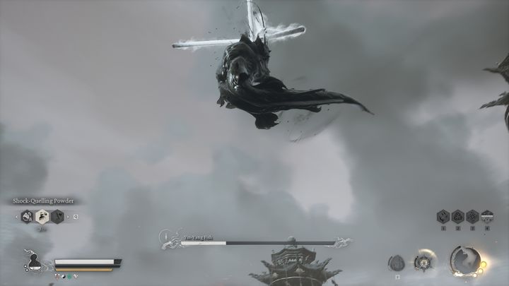 The most dangerous attack this opponent can perform is soaring into the air and shooting a large number of black orbs - Black Myth Wukong: How to defeat the bosses Keeper of Flaming Mountains and Yin-Yang Fish? - Chapter 5 - Black Myth Wukong Guide