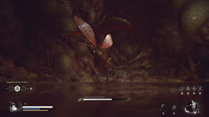 The first phase is easy enough that just regular and charged attacks should do the trick, without using up mana - Black Myth Wukong: How to defeat the Emerald-Armored Mantis boss? - Chapter 6 - Black Myth Wukong Guide