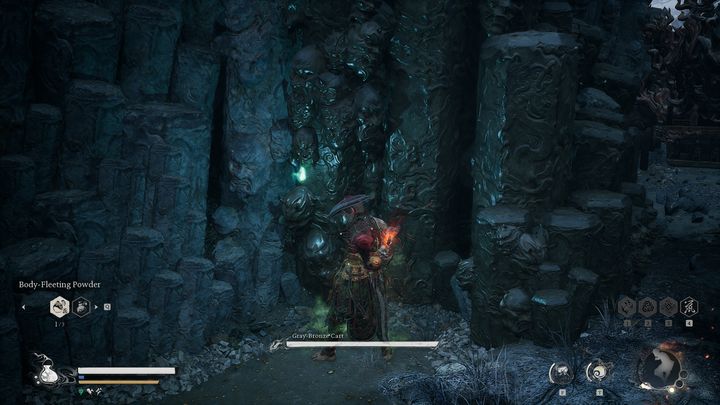 Fortunately, on the left side, near the boss, there is a gap that will allow you to hide from a fire attack - Black Myth Wukong: How to defeat the Five Element Carts boss? - Chapter 5 - Black Myth Wukong Guide