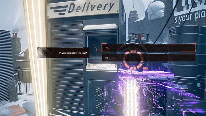 Once you confirm the delivery, reach the destination district where you sent the cargo and interact with the local delivery booth - Deathloop: How to unlock Delivery booths? - FAQ - Deathloop Guide