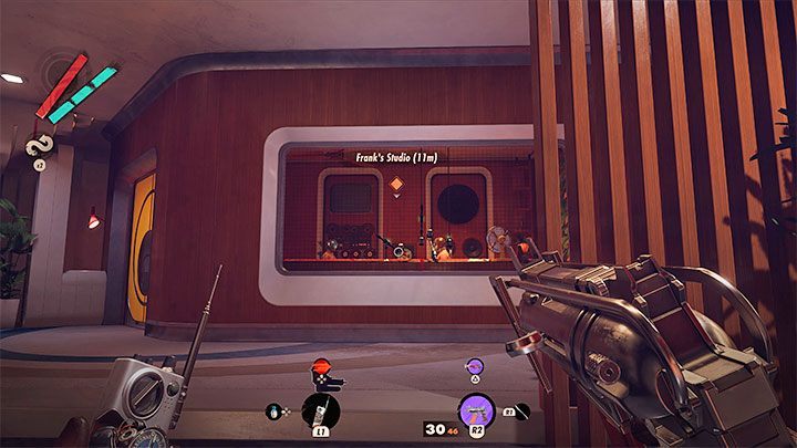 Frank is in a recording studio located on the first floor of the club - Deathloop: Ramblin Frank Spicer - boss fight, how to beat - Bosses (Visionaries) - Deathloop Guide