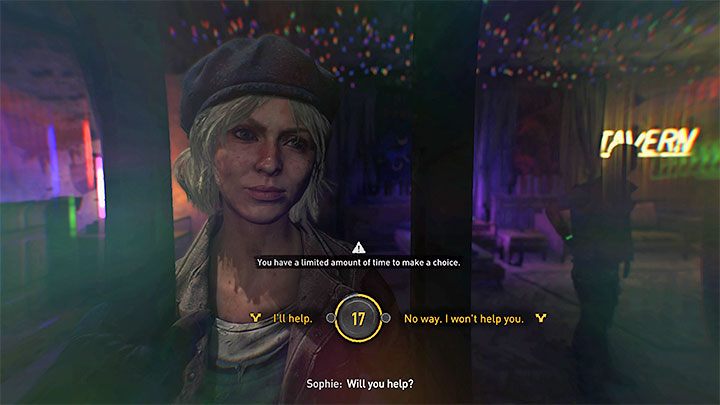 If you agreed to help Sophie, you will move to the next phase of the dialog, where you will again have to choose one of two options - Dying Light 2: Meet with Aitor or Sophie? The Raid - Important Choices - Dying Light 2 Guide